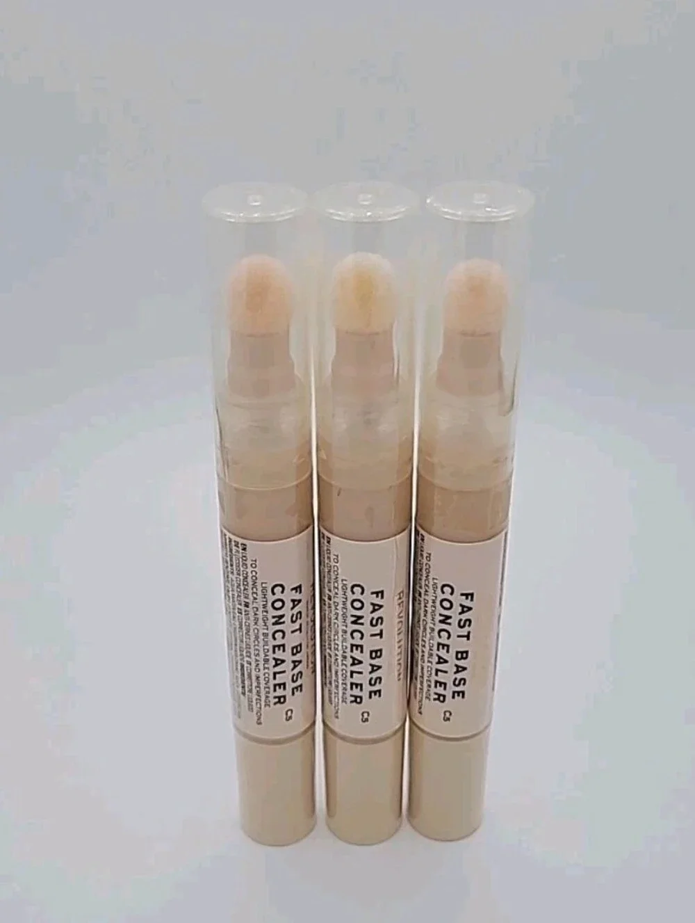 NWT 3x Makeup Revolution Fast Base Concealer Shade #C5 0.15 fl oz Ea SEALED